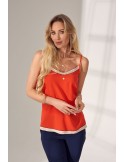 Delicate red blouse with thin straps PR75001 - Online store - Boutique